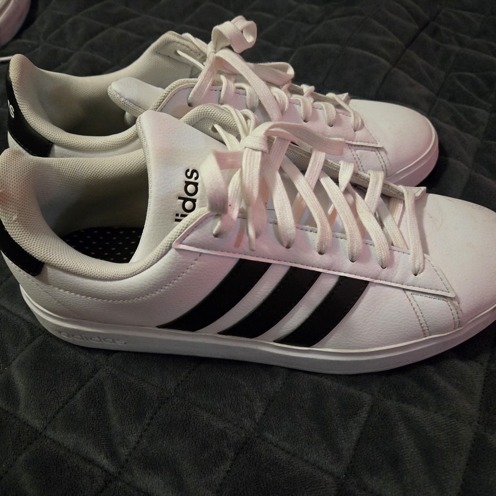 Adidas White and Black Sneakers - Grand Court 2.0 Shoes Mens